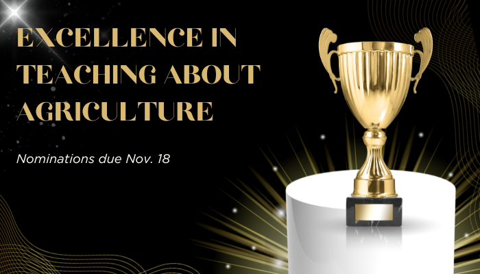 Nominations being accepted: Iowa Excellence in Teaching about Agriculture 